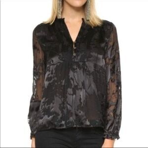 Diane Von Furstenberg Black Fairy Grunge Semi Sheer Shirt